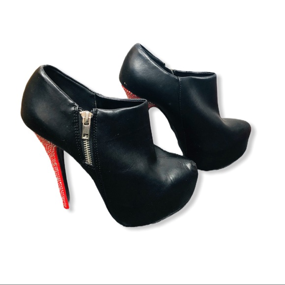 Hot Deb Stiletto Platform Booties Sz 6 - Picture 3 of 5